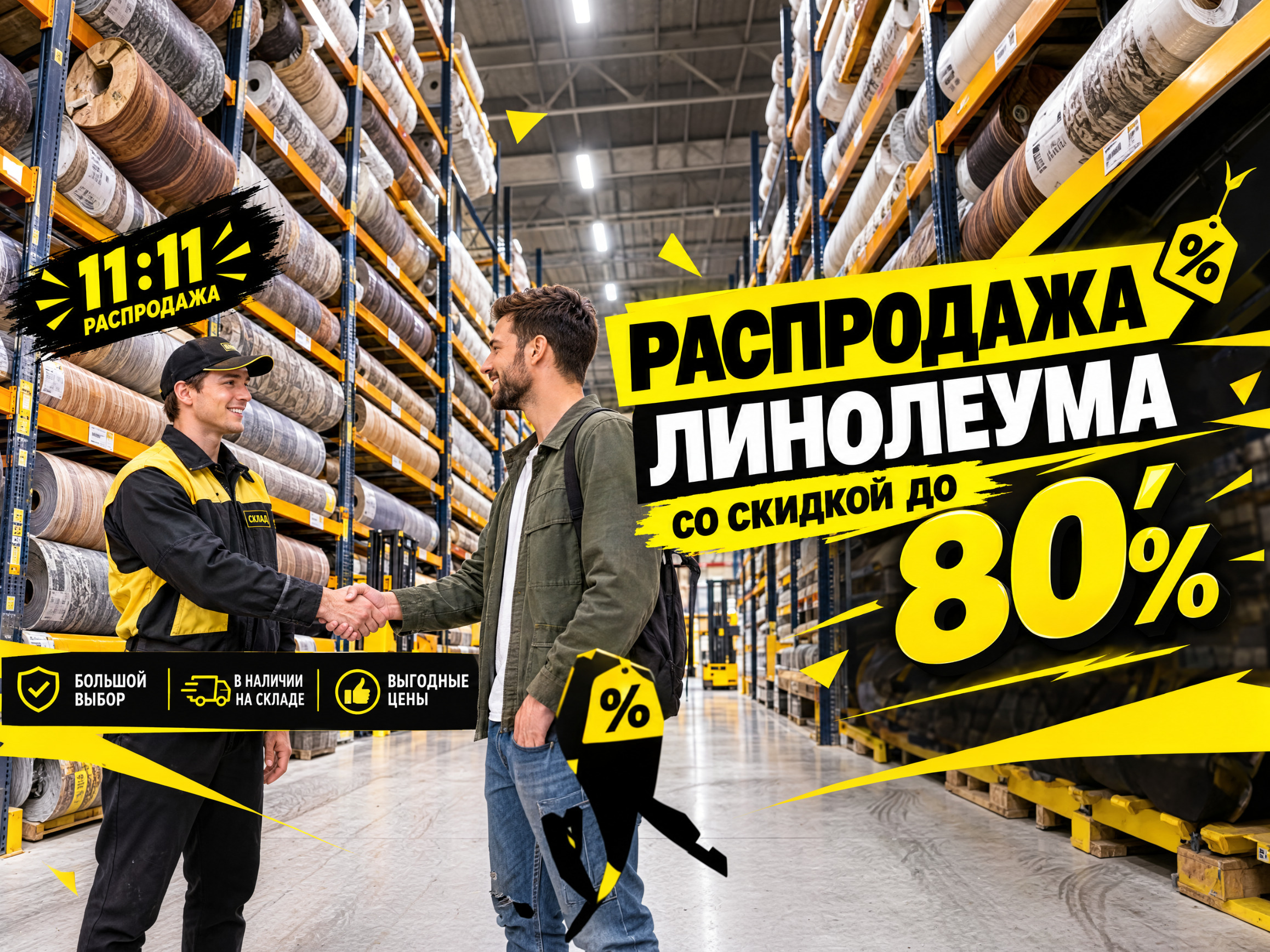 Супермасштабная ежегодная линолеумная акция 11.11