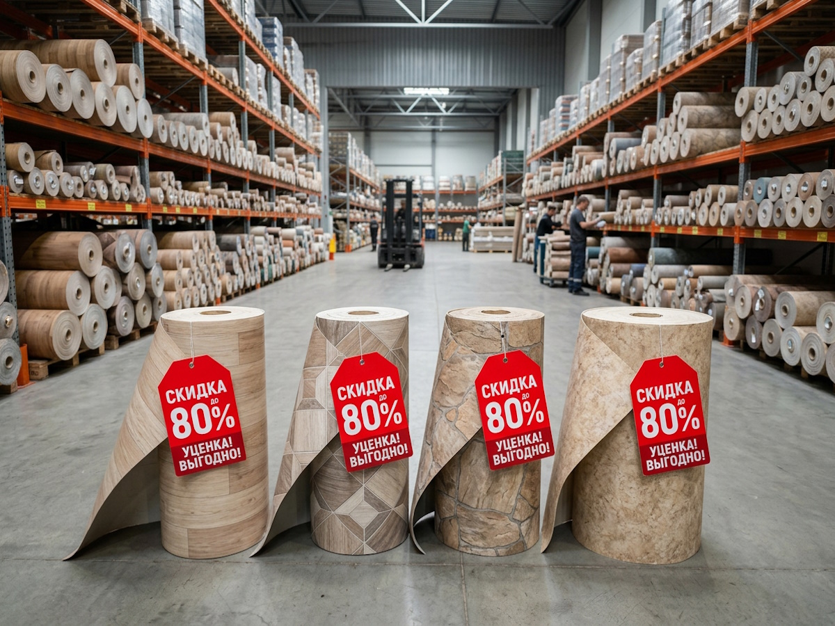 Линолеум с уценкой до 80%